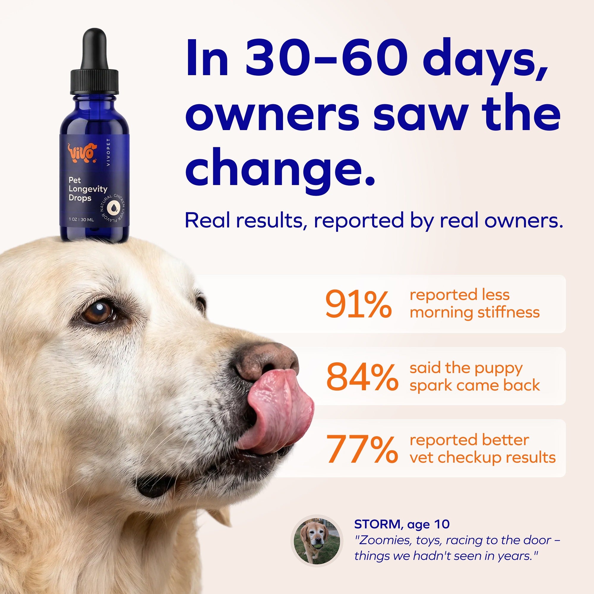 VIVOPET – the complete 4-layer liquid formula for aging dogs